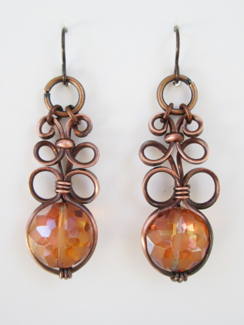 Round Crystal Glass Earrings